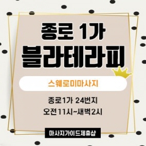 종로구 종로1가 종각역 스웨디시마사지샵 블라테라피